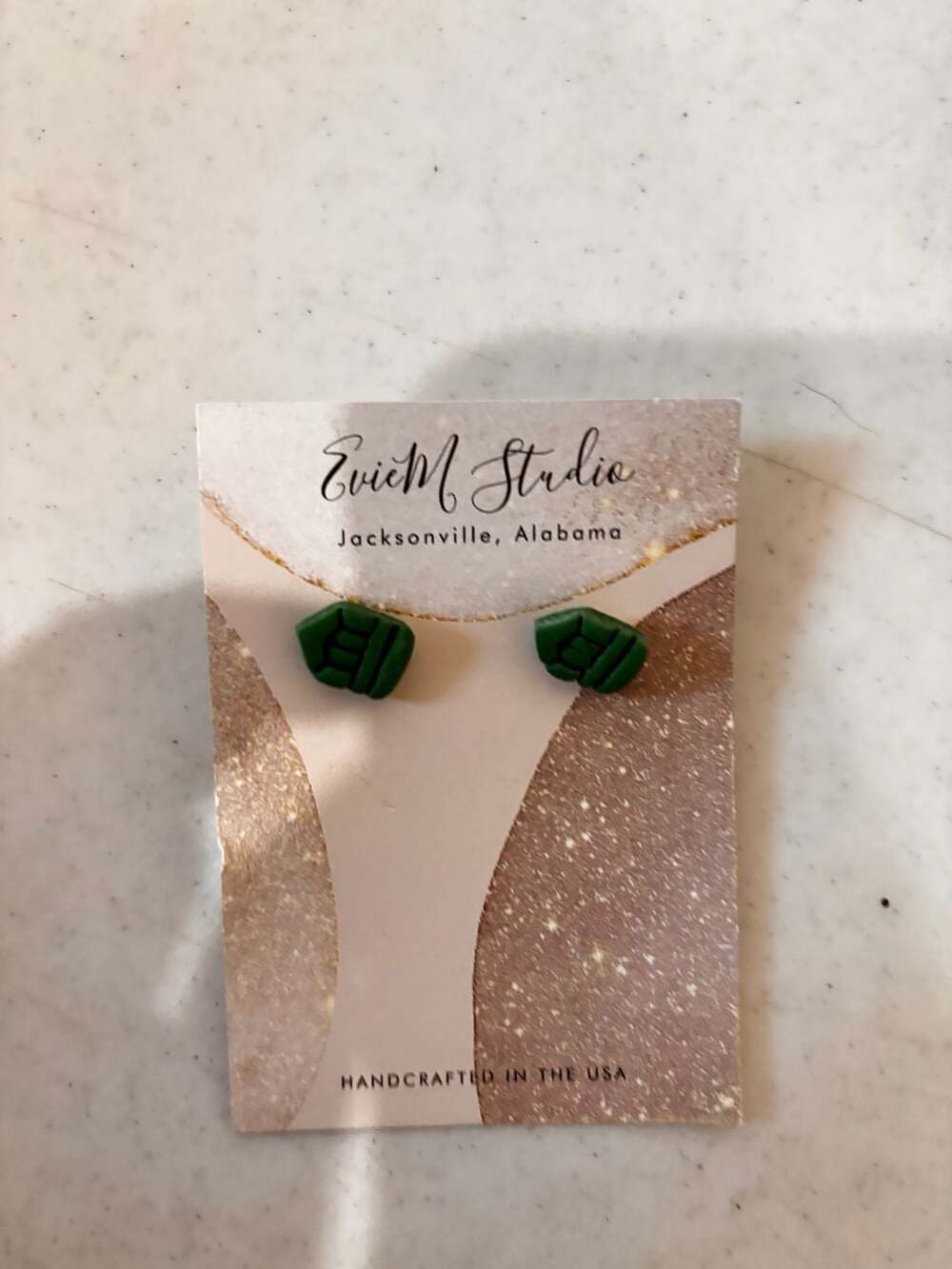 EvieM Studio Handmade Green Stud Earrings